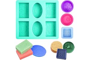 GKZB Molde de Jabón Moldes para Jabones Moldes de Silicona 4 Moldes de Jabón de Silicona para Hacer Jabón DIY Manualidades Cupcakes Magdalenas