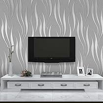 Trafagala 3D Non-Woven Ebossed Silver Grey Wallpaper Textured Effect Wall Paper Roll Odern