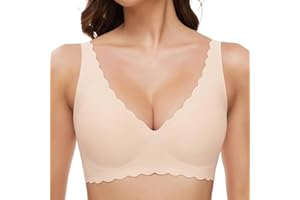 GXOULRRA Komfort Tief V BH Damen ohne bügel Damen BH ohne Bügel mit zusätzlicher BH-Verlängerung