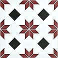 WallPops FP2482 Orion Peel & Stick Floor Tiles, Reds, Set of 10 Piece