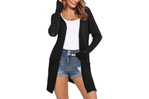 Totatuit Cardigan Lungo Donna Casual Traspirante Golfino Donna Manica Lunga Lavorata a Maglia Lavorato Coprispalle