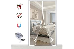 LRHRHR Cortina Mosquitera Magnética para Puertas, Adsorción Magnética Anti Insecto Mosquitera para Balcón Puerta Corredera de Patio-White-A|| 130x240cm(51x94inch)
