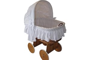 Babymajawelt® Stubenwagen Bezug TRAUMHAFT - XXL -Bollerwagen Ersatzbezug weiss (weiss)