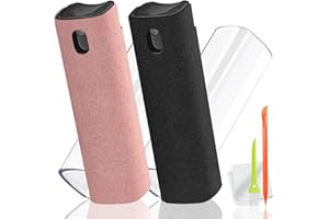 DauMeiQH Lot de 2 vaporisateurs de Nettoyage d'écran pour écran d'ordinateur Portable, iPad, iPhone, téléphone Portable, MacBook, Moniteur, TV, écran de Voiture avec Brosse, Chiffon et Outil