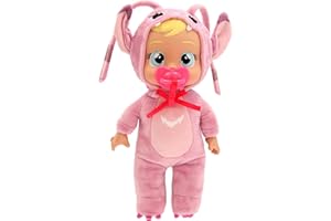 IMC TOYS BEBES LLORONES Tiny Cuddles Disney Angel, Muñeca Bebé de Peluche, Inspirado en la Amiga de Stitch, Llora Lágrimas de Verdad, Juguete Regalo para Niños y Niñas a Partir de 18 Meses