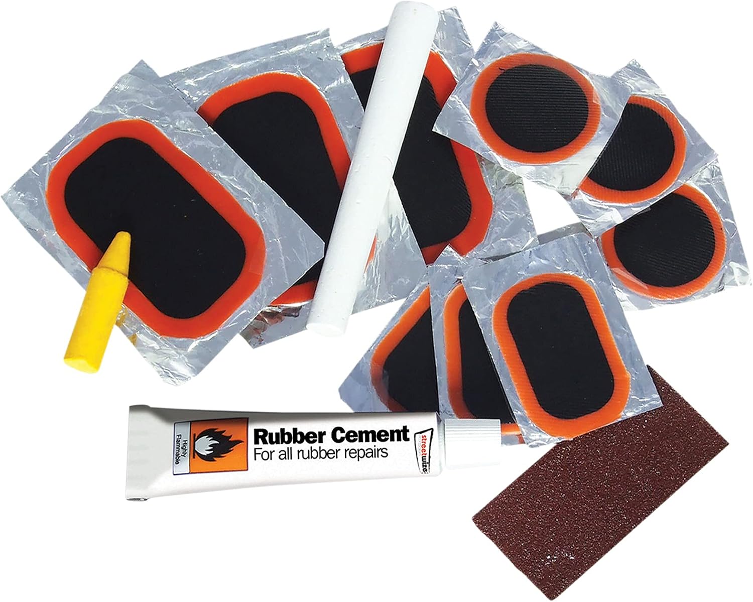 Streetwize - Cycle Puncture Repair Kit - Tyre Repair, Adhesive Pads. - SWCRK