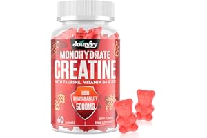 JOIAVVY Creatine Monohydrate Gummies 5000mg Per Serving for Men & Women, Enhanced with Taurine & Vitamin B6, Pre -Workout Supplement for Muscle Growth, Strength & Recovery, Berry Flavor, 60 Vegan Gummies