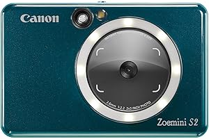 Canon Zoemini S2 Macchina Fotografica Istantanea 8MP – Fotocamera Istantanea Compatta con Specchio, Luce Circolare, Carta Fotografica con Retro Adesivo, Portatile, Acquamarina