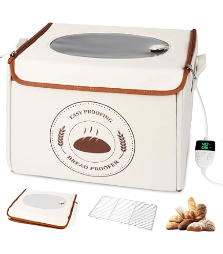 Produktbild von WANBAKER Faltbare Gärbox – 20–55 °C, 99 H Timer, Für Sauerteig, Brot, Pizza, Joghurt – Inkl. Metallrost & Wassertablett