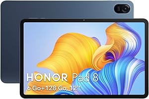 Honor Pad 8 6+128 GB, 12-calowy tablet dotykowy, akumulator 7250 mAh, Qualcomm Snapdragon 680, 8 przestrzennych głośników dźwiękowych, Android 12 z Google Service + WiFi, niebieski
