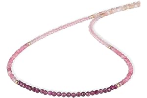 NirvanaIN – Atemberaubende Halskette mit facettierten runden Perlen aus mehreren Steinen (2 mm), 925er-Silber-Schloss für handgefertigte Damen-Halskette