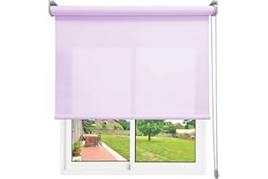 EB ESTORES BARATOS Estor Enrollable Translúcido Premium (Desde 40 hasta 300cm de Ancho/Permite Paso de luz, no Permite Ver el Exterior/Interior). Color Violeta. Medida 220x200 cm