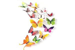 TUPARKA 36 Stück 3D Schmetterlinge Deko Schmetterling Wanddeko Butterfly Wandsticker 3D Wandtatoo Schmetterlinge Balkon Deko (Farbe mischen)