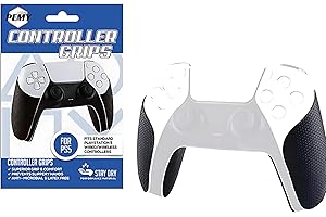 PEMY Grip Anti-Transpirant Absorbant pour Manette PS5 - Surface Antidérapante, Ergonomique et Durable, Antimicrobien et sans Latex - Accessoire de Jeu Idéal pour Confort et Performance