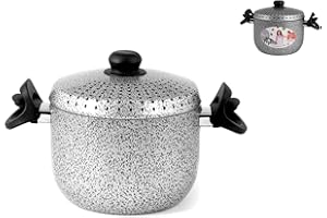 Home Salt N'Pepper Pastaiola in Alluminio, con Coperchio, Rivestimento Antiaderente, 20 cm