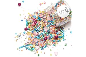 ‎SUPER STREUSEL Super Streusel Konfettiparade | Zuckerstreusel für Kuchen Kekse Torte uvm. | Alle Zutaten aus der EU | Streuselmix aus Hamburg bekannt aus TV & Print | Ohne AZO-Farbstoffe (90g)