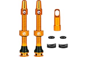 Thinvik Valve Presta Amélioré 65mm pour Pneus Tubeless – Kit Super Léger avec Capuchon et Outil de Démontage (Couleurs et Tailles Variées – Paire) pour Vélo de Course/VTT