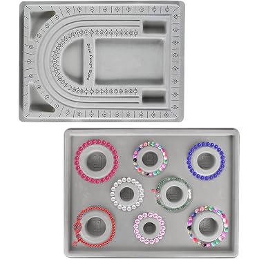 Planche De Conception Pour Perles - 2 Plateaux Floqués Pour Créer Bracelets Et Colliers - DIY Bijoux - Outil D'Organisation