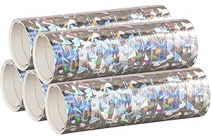 PartyMarty Silber Metallic Luftschlangen im 5er Sparpack - 5 Rollen mit je 18 holografisch-glitzernden Luftschlangen - für Karneval, Fasching, Geburtstag, Silvester, Dekoration GmbH®