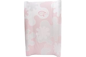 BabyDam Luxury SuperMax Anti-Roll, Wedge Baby Changing Mat - Easy to Clean - 70 x 45cm - Pink/White