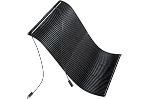 Solarpanel Flexibel 150W Schwarz, 18V Monokristallines Flexibles Solarpanel Wohnmobil 150Watt Solarmodul für 12V Batterien Balkon, Photovoltaik Solaranlage für Flachdach Ziegeldach Wohnwagen Boot