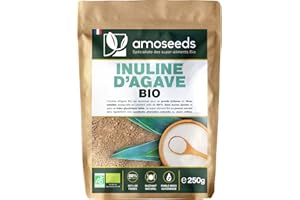 Inuline d'Agave Bio 250G | Prébiotique, 90% Fibres, Glycémie | Qualité Supérieure