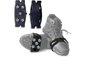 YCZARD Non Slip Ice Cleats for Shoes and Boots,Small Ice Snow Gripper Shoe/Boot Traction Cleats with 5 Spikes, Winter Outdoor Anti-Slip Crampons for Women Kids Walking, Climbing