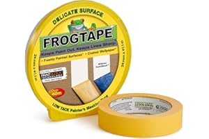 Frog Tape Yellow Delicate Surface Painters Masking Tape 24mm x 41.1m. Indoor painting and decorating for sharp lines and no paint bleed