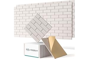 Soundsbay Płyty akustyczne, samoprzylepne, 18 sztuk, izolacja akustyczna, ściany o wysokiej gęstości, płyty wygłuszające, do obróbki akustycznej i dekoracji ścian, 30 x 30 x 0,9 cm (beżowe)