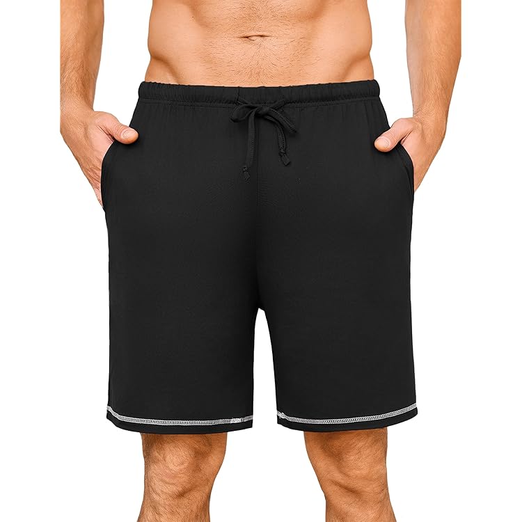 Lot De 2 Shorts De Nuit Homme En Coton - Taille Élastique Avec Cordon - Coupe Décontractée, Gris Anthracite/Bleu Marine