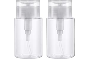 MAOXINTEK Pumpflasche, Runterdrücken Nagellackentferner Flasche Hälter für für Nail Art Tool Set, 100ml Transparent Parfümzerstäuber Leere Pumpspender Reise, Zylinderflasche für Make-up (2 Stück)