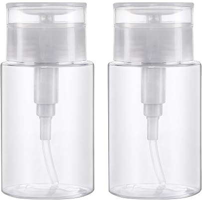 ANGNYA 180 Ml Pumpflaschenspender Aus Glas – Push-Down-Design, Transparent, Für Nagellackentferner & Mehr