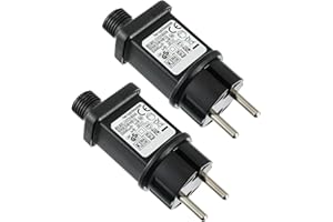 JAMHER 31V 3.6W LED Transformateur IP44 Adaptateur Pilote avec Minuterie 8 Modes pour Lumières de Décoration de Noël Lumières Clignotantes Lumières de Glaçons(2 Pièces)