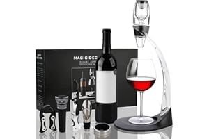 Cieex Aérateur à Vin avec Support Bras Coffret, Décanteur à Vin Coupe-capsule de Vin, Bouchon à Vin, pour Amateurs de Vin