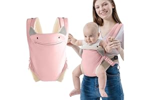 SERAPHY Porte Bébé 4 en 1 Facile à Enfiler, Porte Enfants Ergonomique Physiologique, Coton Léger et Respirant, Taille Réglable, Charge Maximale 15KG, Idéal pour les Nourrissons de 4-36 Mois(Rose)