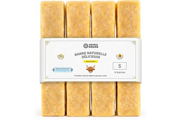 Animal House Lot de 4 Barres de l'Himalaya à mâcher, 100% Naturel, renforce l'hygiène buccale, Forte et Durable, Disponible en Toutes Tailles, sans cruauté (4, S)