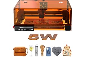 WOXCKER Laser Engraver, L2 MAX 5W Laser Engraving Machine with 0.01mm High Precision 300x300mm Bed Size, Laser Cutter and Engraver Machine for Wood Coated Metal Glass Leather (Class 1 & Output 5000mW)
