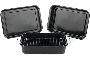Russell Hobbs COMBO-1970 Romano Vitreous Enamel 36 CM Baking Tray, 36 CM Roaster and 34 CM Roaster with Rack