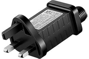 JIZZU Transformers for Christmas Lights, 12V 12W Transformer Plug, 9 Modes Christmas Lights Plug with Timer Function, IP20 Waterproof Replacement Power Supply Adapter for Xmas Lights, Fairy Lights