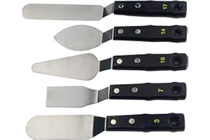 AOKBEAN Palette de peinture à l'huile Couteau Art Artisanat : 5 pièces palette en plastique grande spatule ensemble d'outils pour verser acrylique, petite toile, mini peinture aérosol, kit professionnel pour