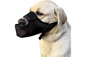 Yoolhamy Museliere pour Chiens, Muselières pour Grande Moyenne Taille, muselière en Maille Souple avec Ouverture sur Le Devant, Masque Respirant pour éviter de Mordre, Lécher, Mâcher, Ramasser