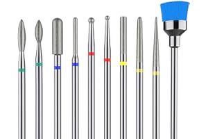 MelodySusie 10*Embouts de Ponceuse à Ongles Pour Manucure et Pédicure, Professionnels Fraises Conique de Haute Qualité Pour Retirer Le Vernis/Gel et Repousser les Cuticules