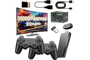 SNXIWTH Console da gioco senza fili in stile retrò, con uscita HDMI 4K e controller wireless da 2,4 GHz, con 20000 giochi classici integrati, plug & play nostalgia per TV