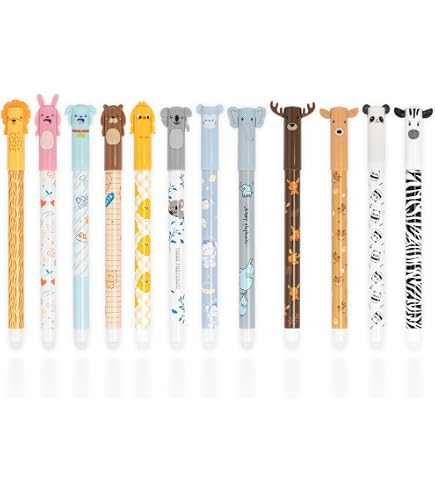 8 Uitwisbare Gelpennen – 0.35 Mm Fijne Punt – Met Dierendopjes – 24 Extra Vullingen – Schattige Pennen Voor School, Kantoor & Thuis – Perfect Voor Notities En Tekenen