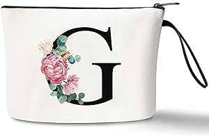 JEKUGOT Personalised Makeup Bag Gifts for Women A-Z Make Up Bag Gifts Birthday Gifts for Best Friend Unique Friendship Gifts Thank You Gifts for Women Sister Mum Bride Bridesmaid Cosmetic Bag(G)