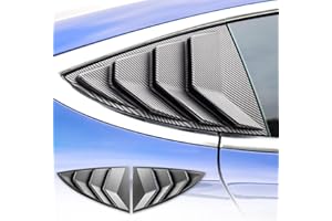 KUNGKIC Lot de 2 persiennes de fenêtre latérale arrière pour Tesla Model 3 2017-2024,Housses de persiennes de fenêtre, ABS,Pare-Soleil,Pluie,décoration extérieure Cool (Fibre de Carbone Mat)