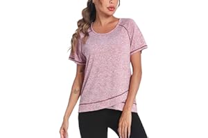 Terecey Maglietta Sportiva Donna Fitness Maglia Palestra Donna Asciugatura Rapida T-Shirt Donna Manica Corta per Jogging Running Yoga Corsa S-XXL