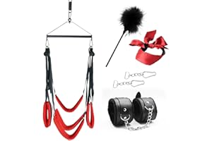 BDSMJOY Liebesschaukel Sexschaukel mit BDSMs Spielzeug hart - Handschellen Augenbinde Federkitzler,erotisches Sexspielzeug fü