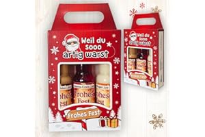 ‎AV ANDREA VERLAG 3er Box Weihnachtsliköre - Weil du so artig warst - Nuss Nougat Amarena Kirsch Schoko Sahne Likör | Geschenk zu Weihnachten in schöner Geschenkverpackung