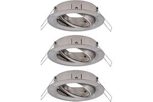 ‎PAULMANN Paulmann 92485 Einbauleuchte Choose Spot schwenkbar Deckeneinbaustrahler Einbaulampe ohne Leuchtmittel Alu, Eisen Gebürstet, Max. 3 x 10W
